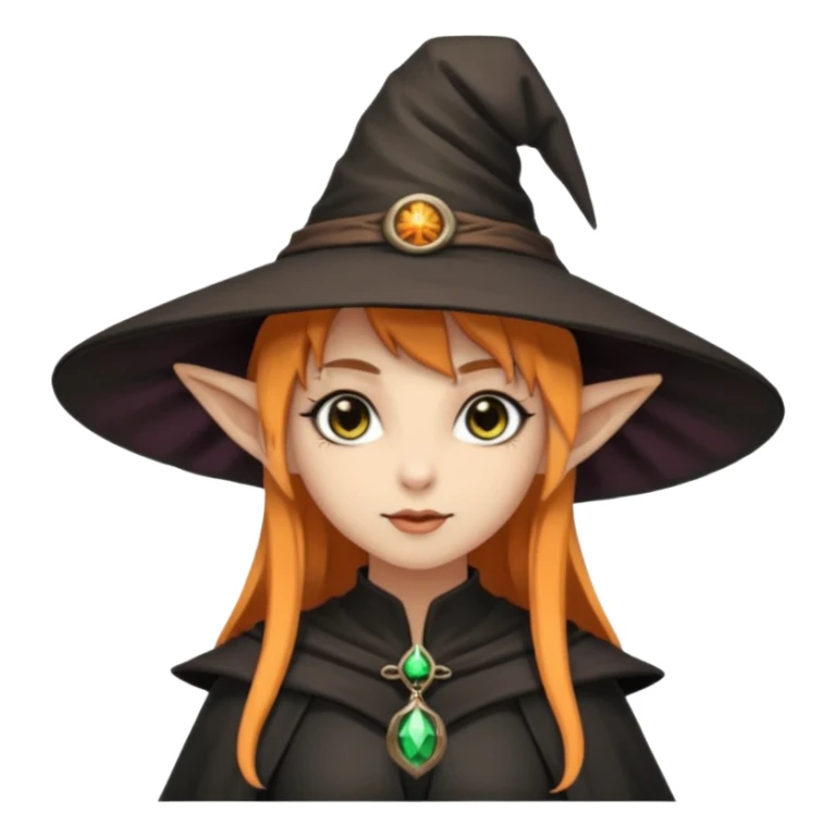 Goth and tan girl elf girl in witch hat sticker