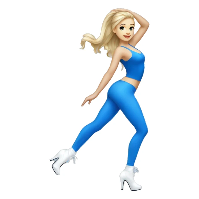 white Heels dancer girl wearing blue sticker