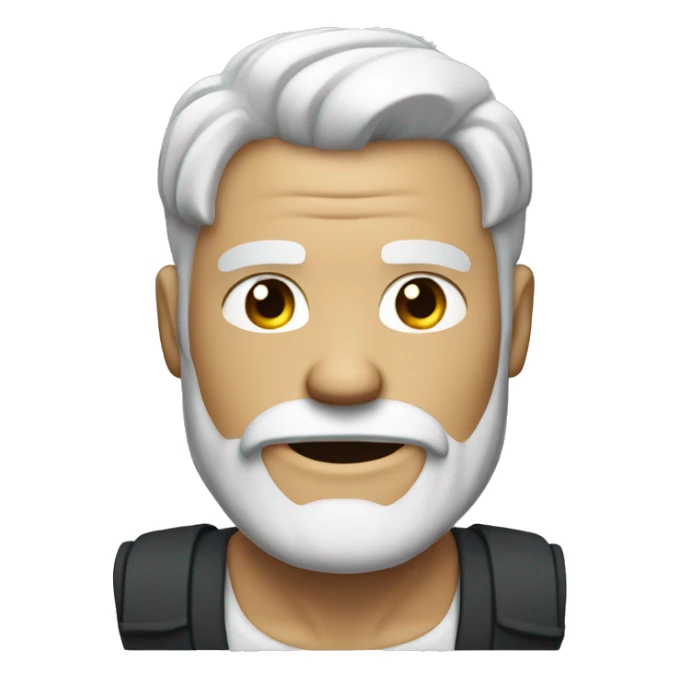 Guy with muscly torso with white hair and beard curling  sticker