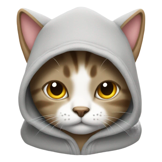 Cat wearing a hoodie sticker