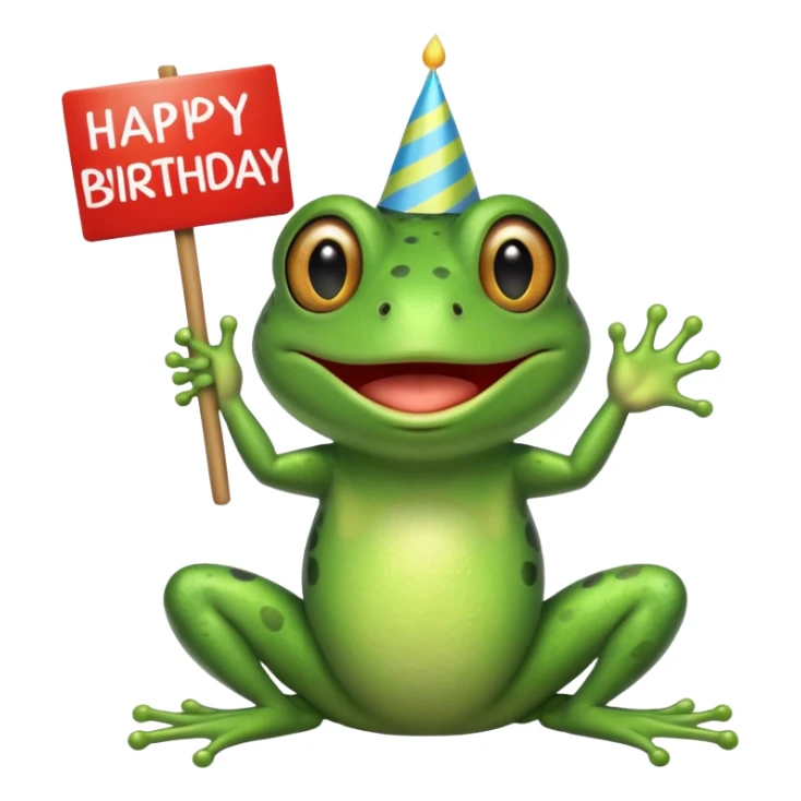  A frog holding a sign that says Happy birthday jibraeel! sticker