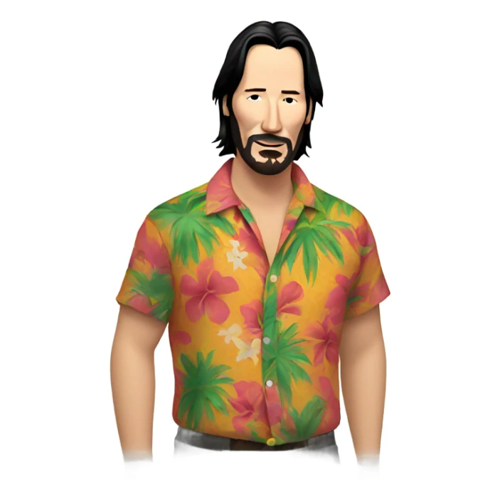 Keanu reeves wearing Hawaiian shirt sticker