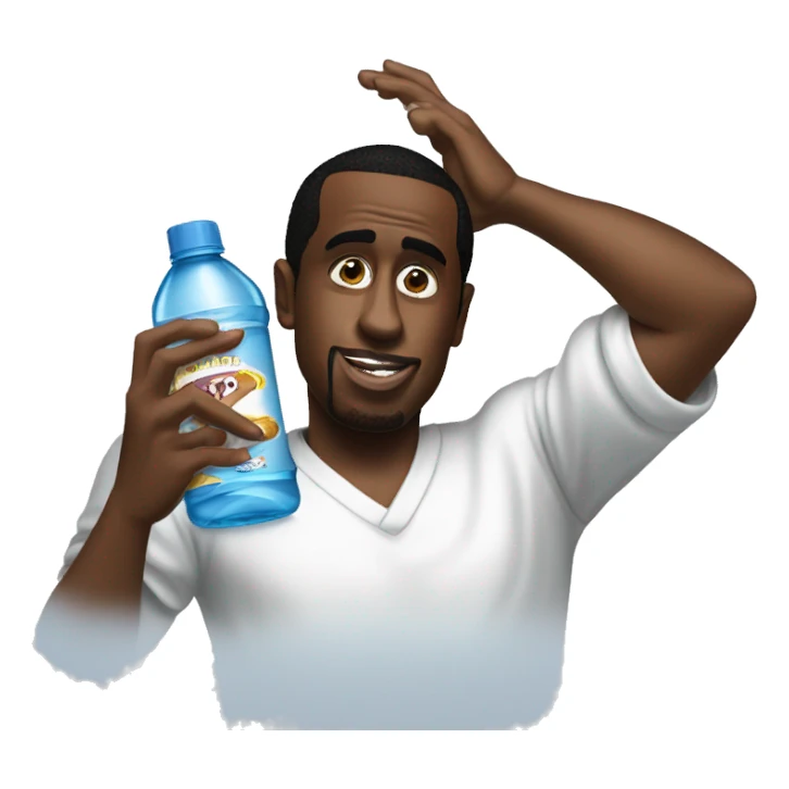 P diddy with a bottle of baby oil sticker