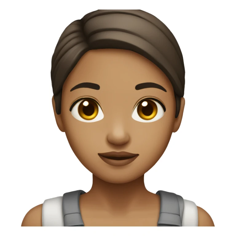 Light skin girl with dark brown straight hair sticker