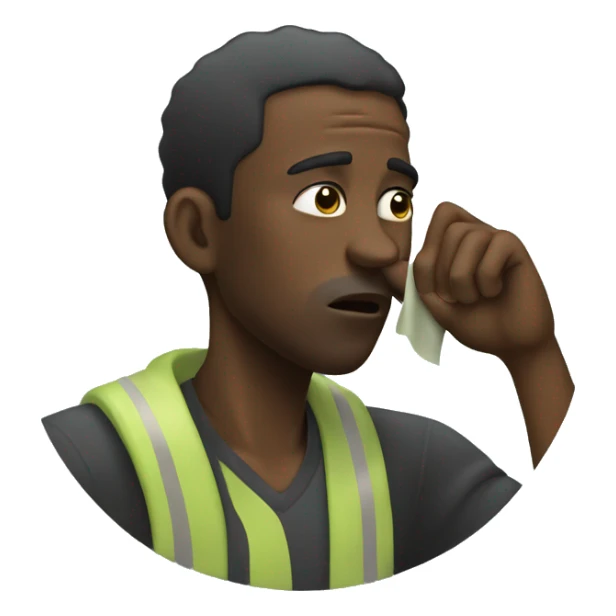 a black man wiping his nose sticker