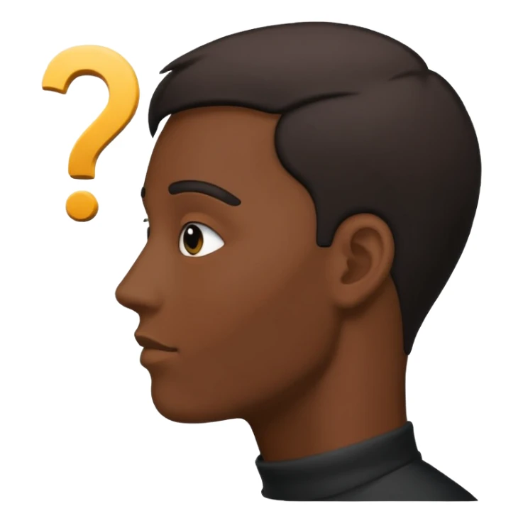 silhouette of a man with a question mark sticker