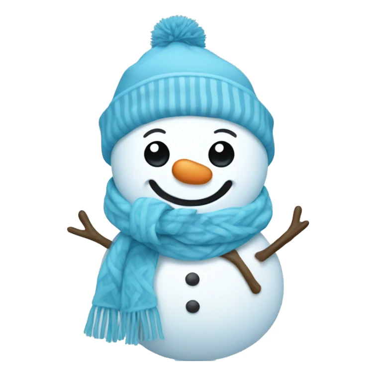 snowman with a baby blue beanie and scarf sticker