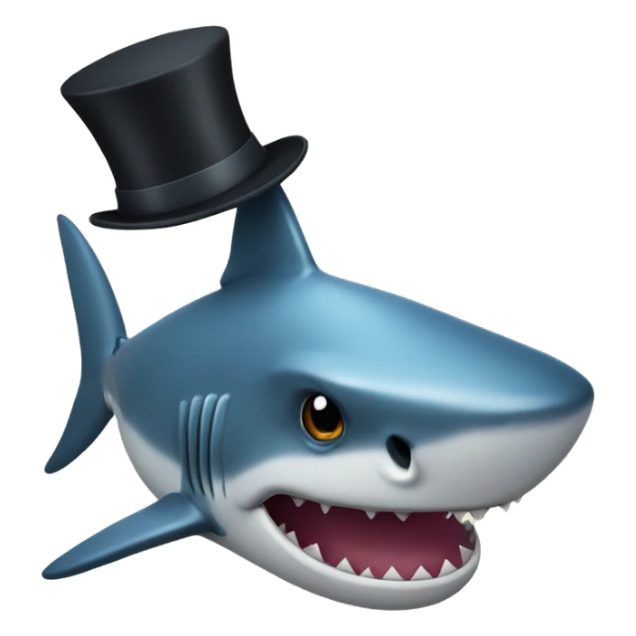 Shark with a top hat sticker