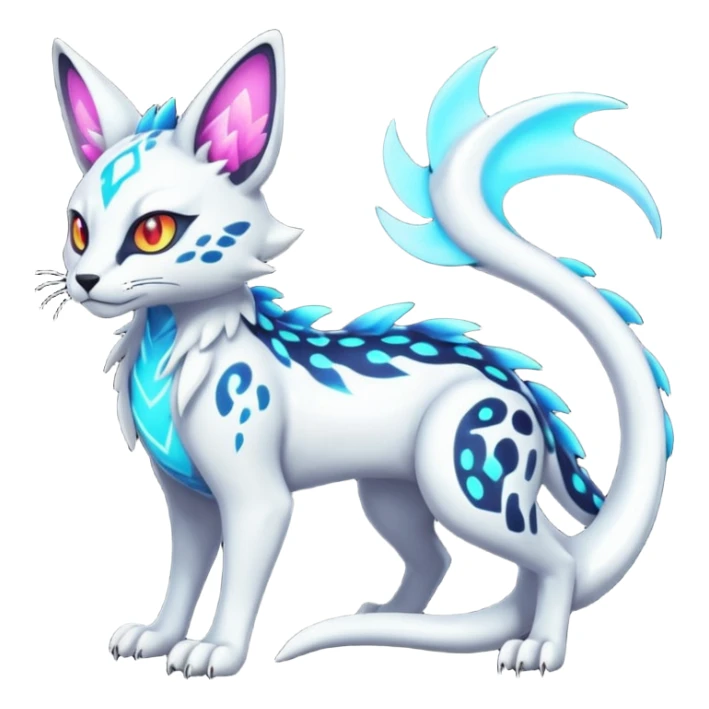 Neon Vibrant Pulsating Trail-glowing Chromatic Trico-Serval-Absol-Silvally-Dragon-Snake-fusion-hybrid sticker