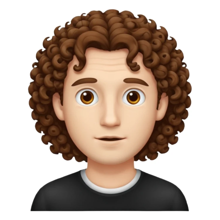a man adult, white skin, curly hair sticker