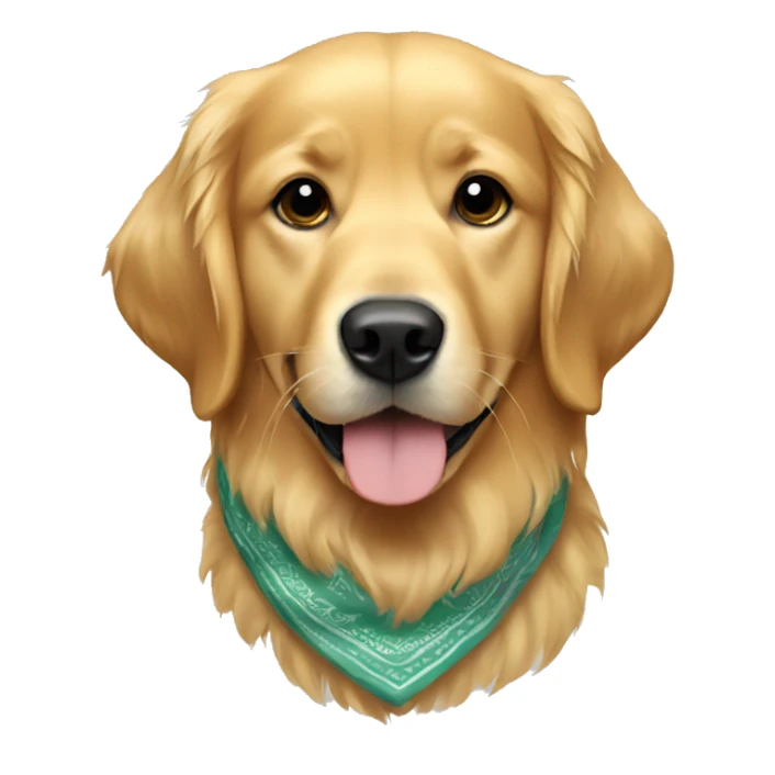 Golden retriever with a bandana on  sticker
