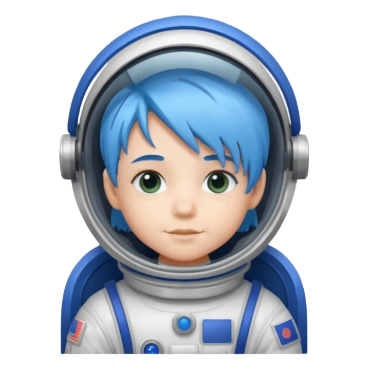 kid astronaut with blue hair sticker