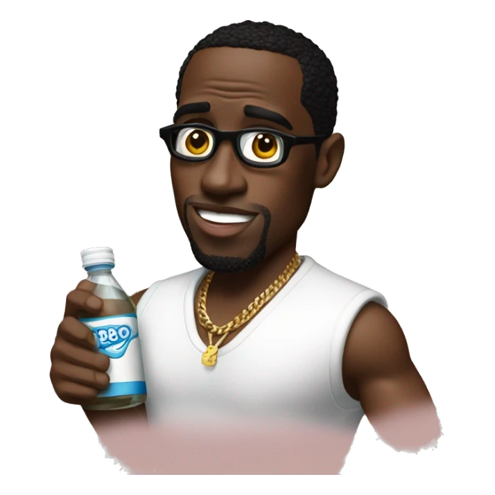 P.diddy holding a babyoil bottle  sticker