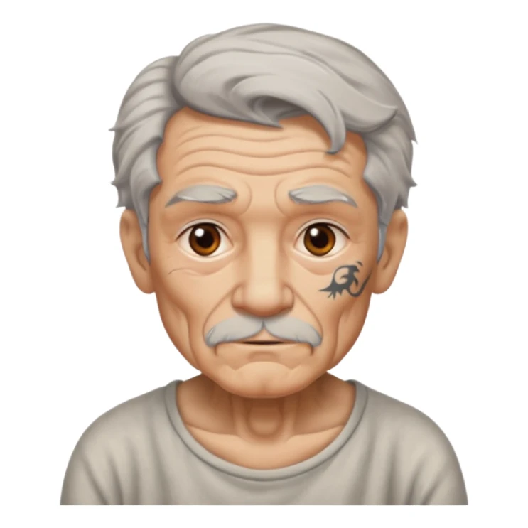 old man with lot of tattoos sticker