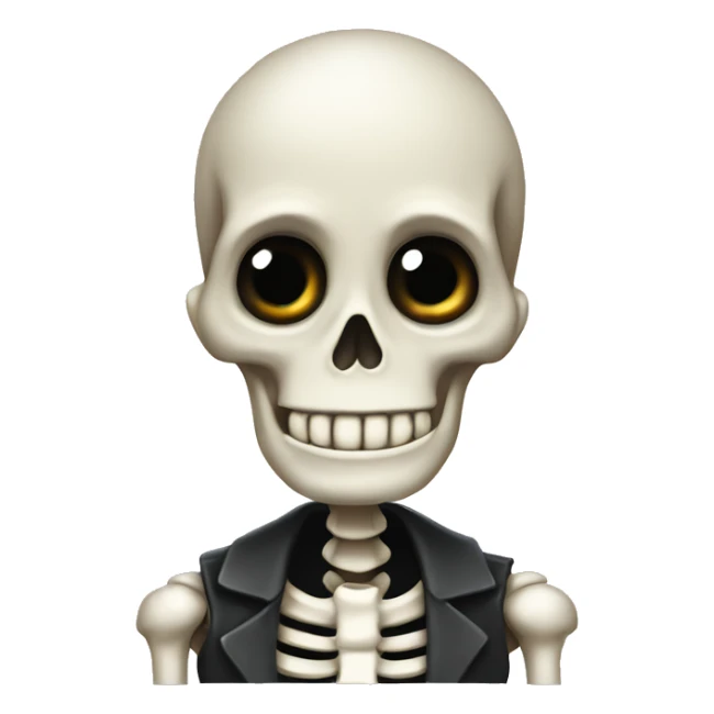 alex the skeleton with skinny little eye holes sticker
