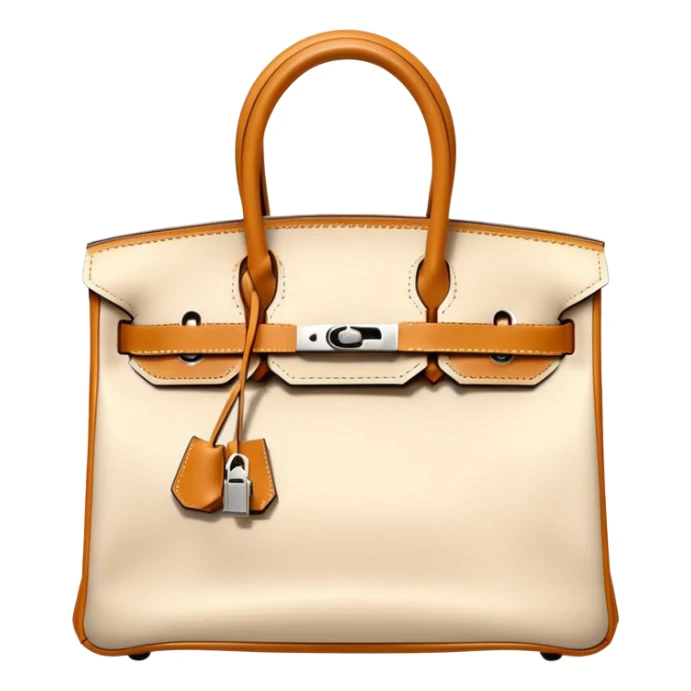 hermes birkin plain cream color bag sticker