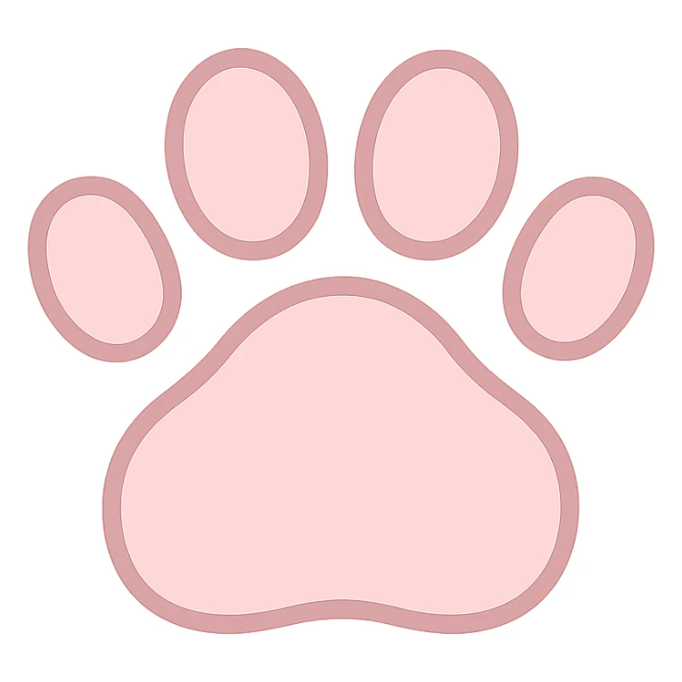a cute and friendly pink paw print emoji, remove face sticker