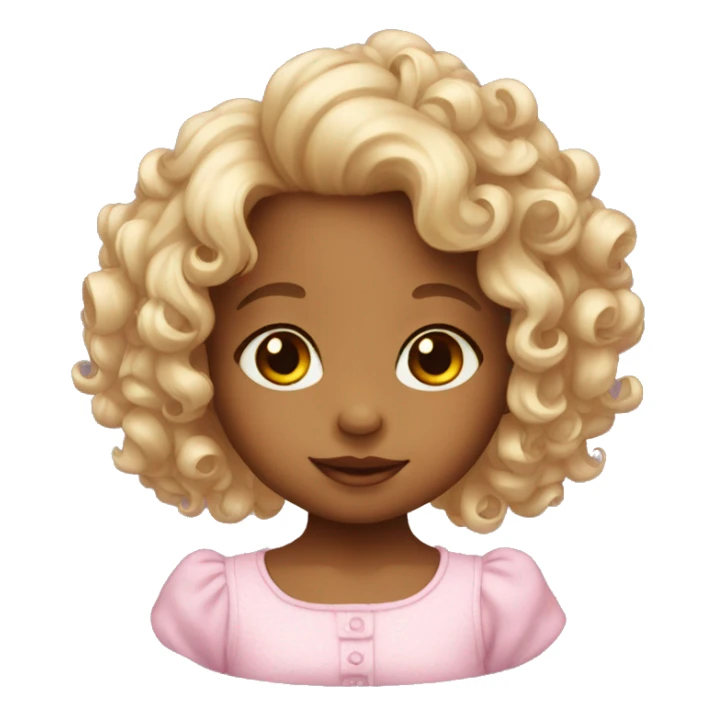 Baby girl with curls sticker
