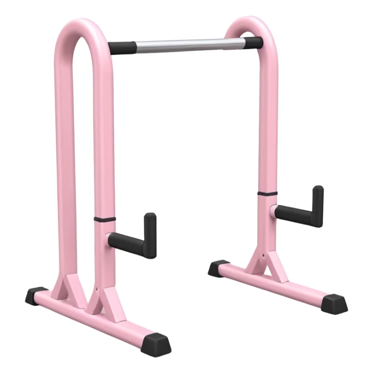 White pull-up bar with pastel pink grips, clean aesthetic sticker