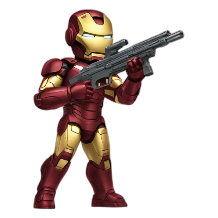 Iron-man avec un fusil sticker