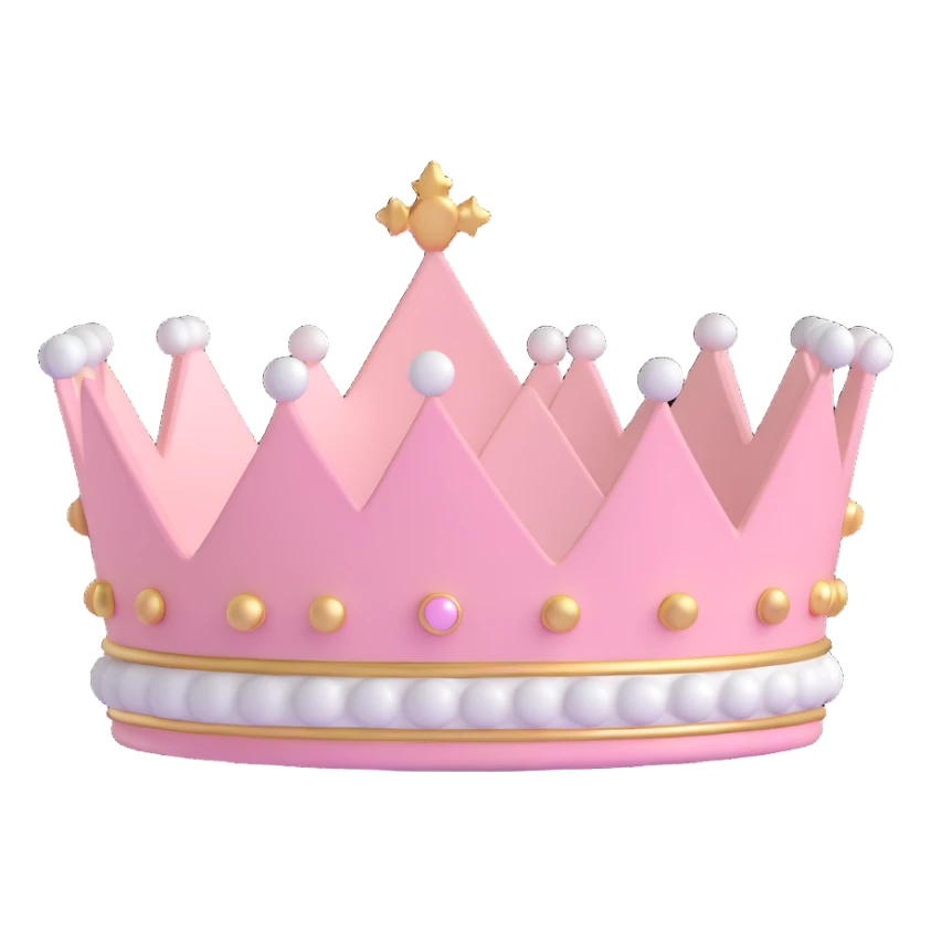 white and pastel pink crown sticker