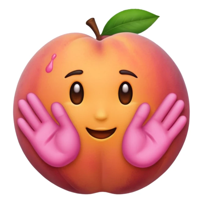 Emoji Peach with hand prints on the back  sticker