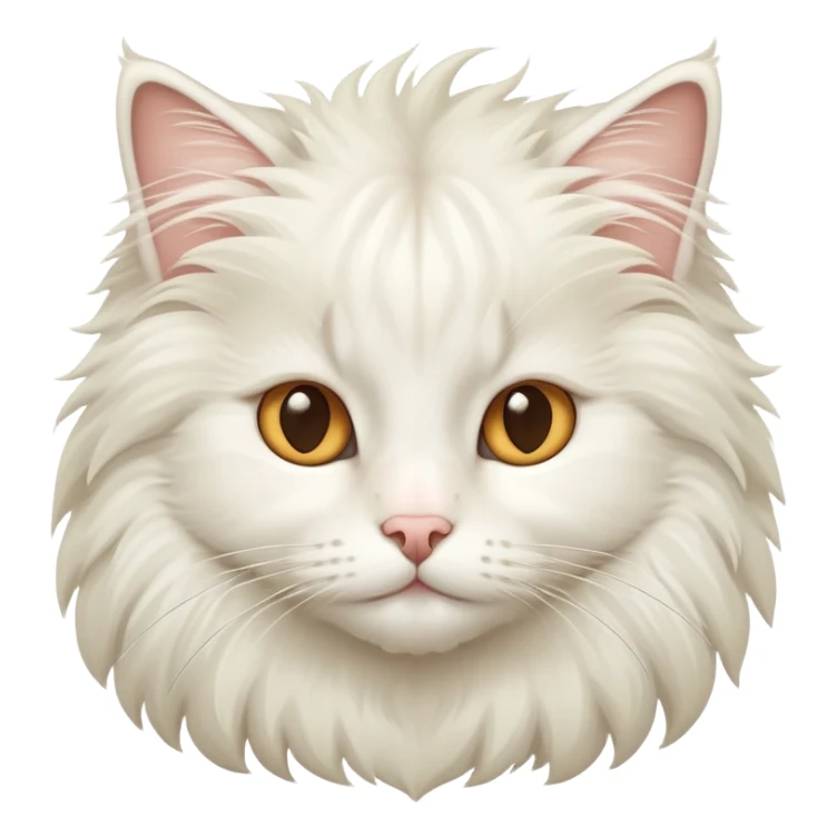 Cute white norwegian forest cat with a fluffy mane sticker