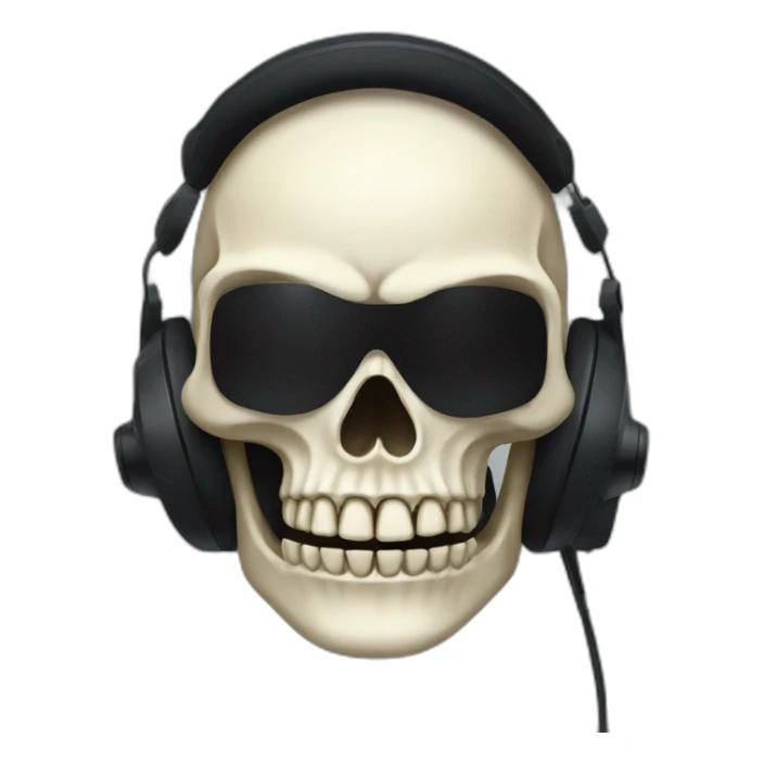 Military Skeleton mask with a long black mask underneath it and headset with a microphone sticker
