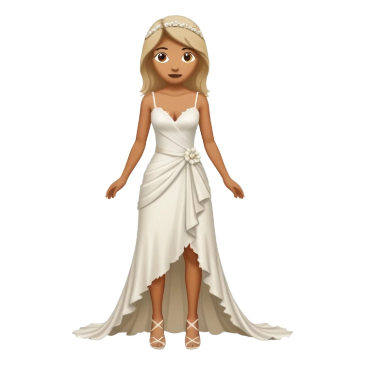 woman ripped wedding dress standing on foot sticker