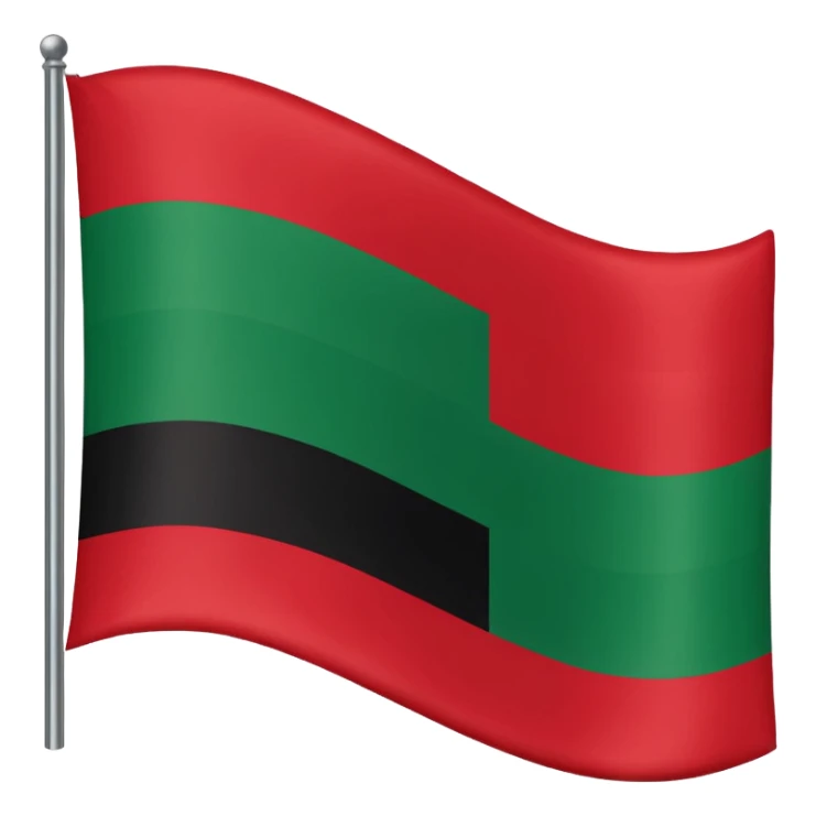 Pan African-African American Flag (Red-Black and Green horizontal stripes) sticker