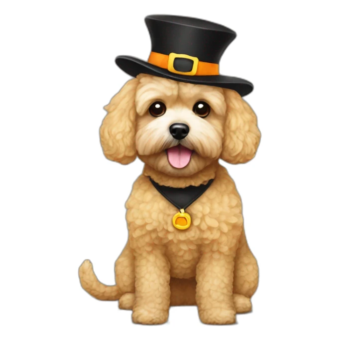 golden maltipoo halloween costume sticker