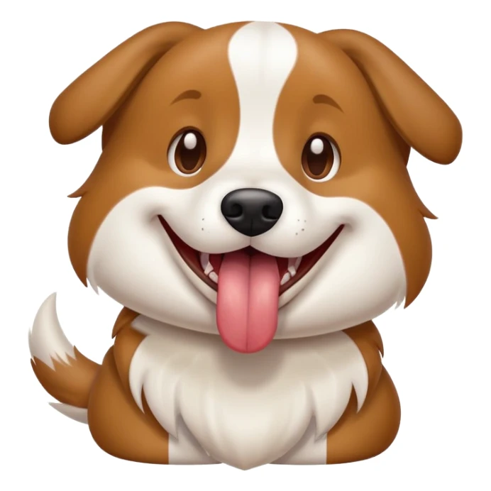 happy dog with tongue out and tail wagging sticker