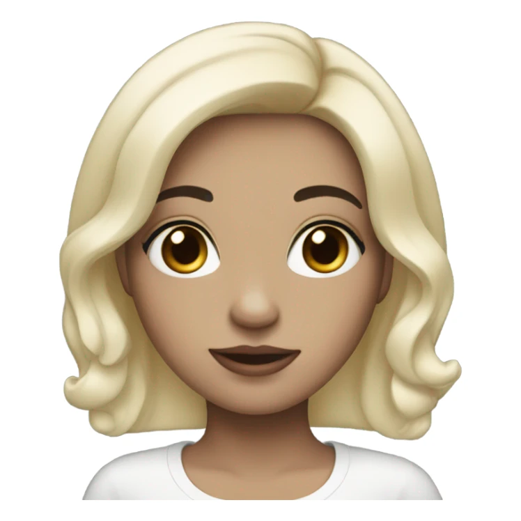 Pale girl with black hair and false lashes  sticker