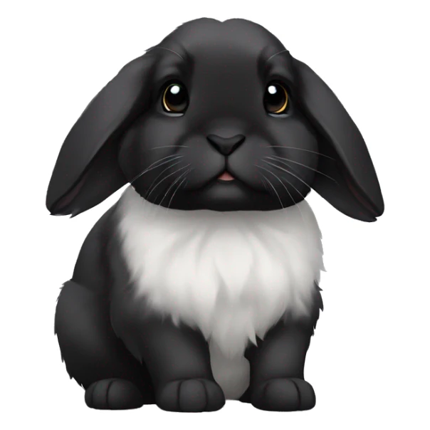 black holland lop bunny rabbit sad tired sticker