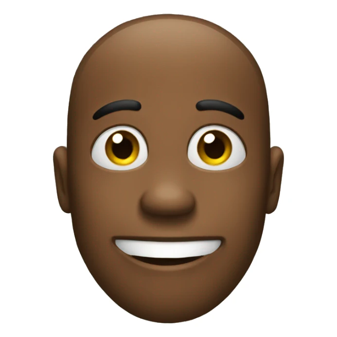 Black happy simple emoji face for whatsapp sticker
