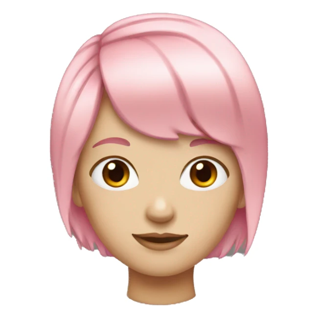 white girl with pink hair and bangs sticker