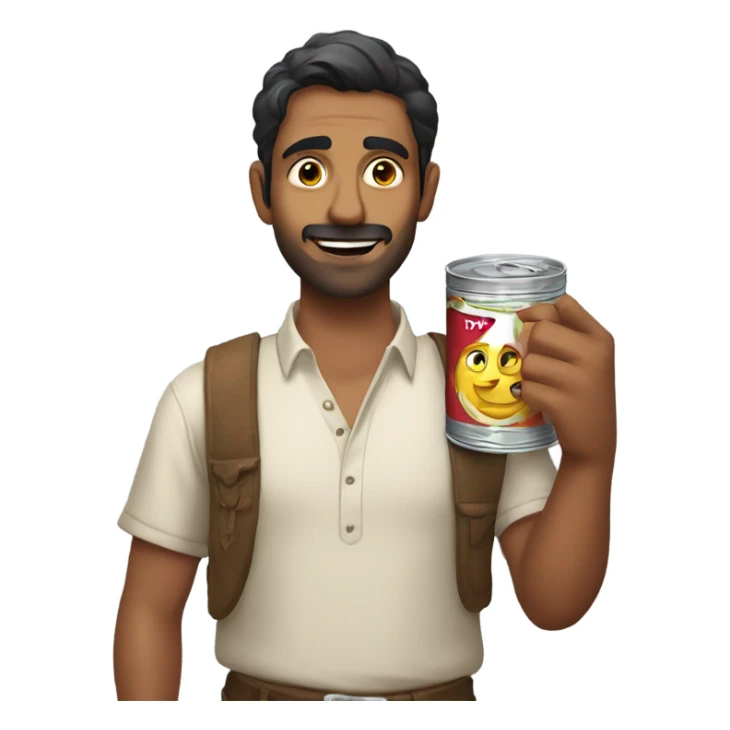 Indian guy holding a tin of zyns sticker