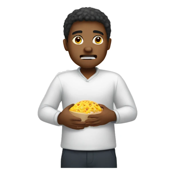 Person grabbing stomach from hunger sticker