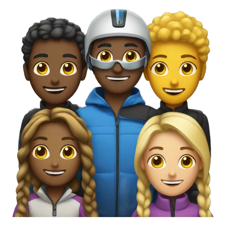 3 group of friends yellw ski sticker