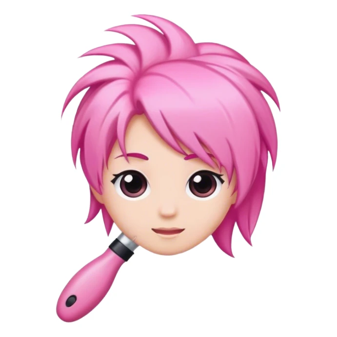 hair brush pink sticker
