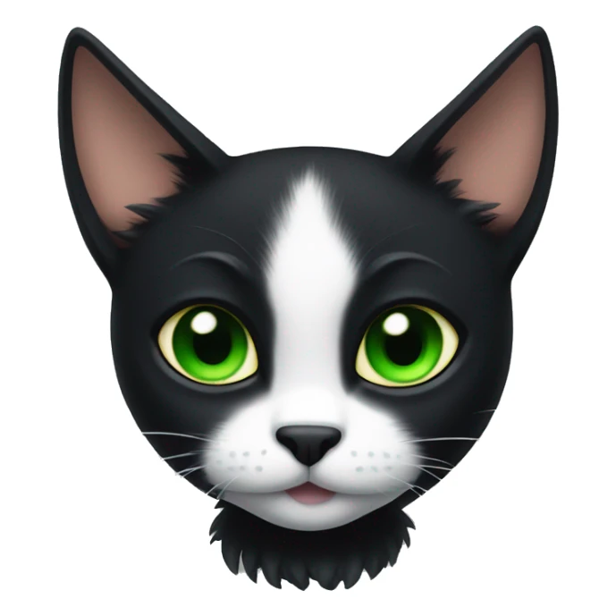 A black cat with black wings green eyes sticker