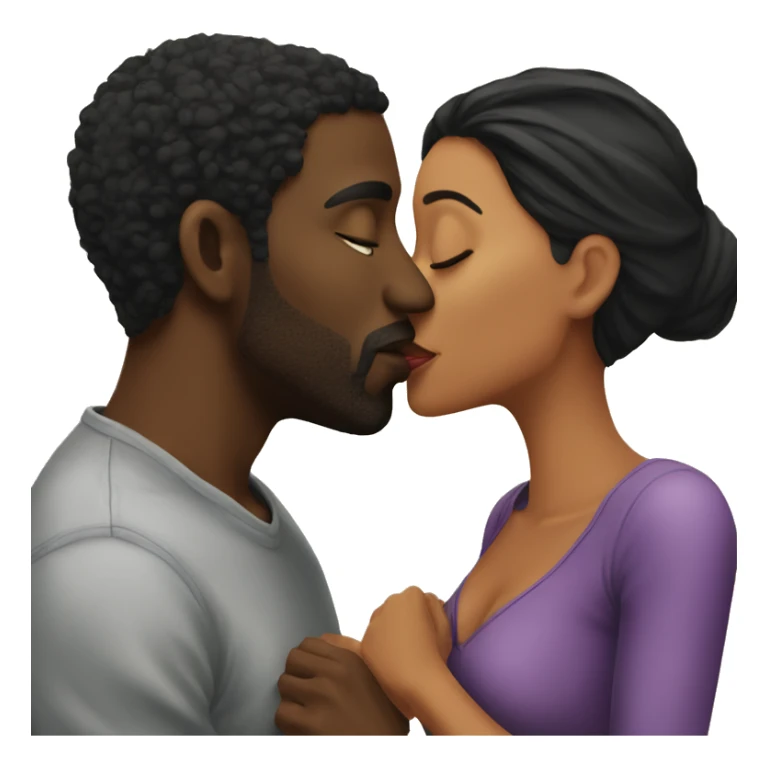 Black man kissing Latina woman  sticker
