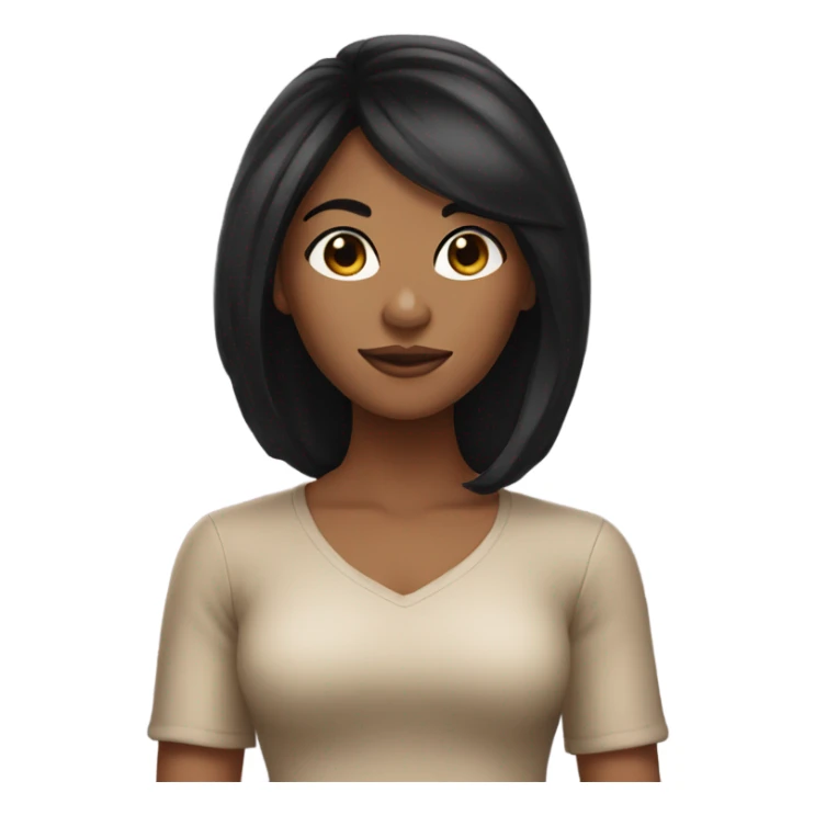 caramel skin girl with black hair sticker