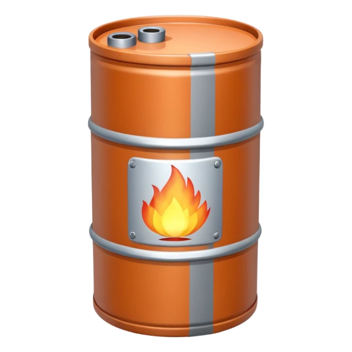 generate a realistic rust-free metal natural gas barrel sticker