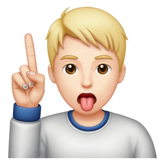 Tongue out emoji sticking out middle finger  sticker