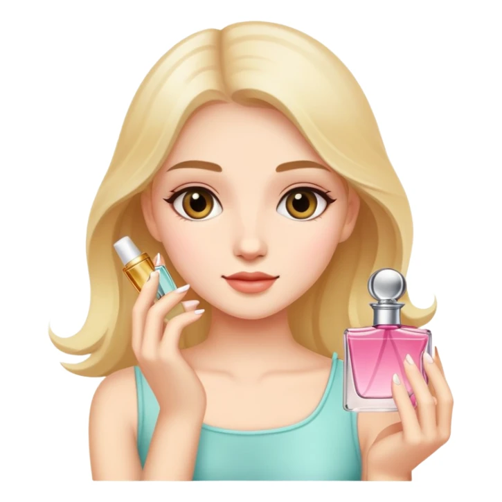 A  bretty girl holding parfum  sticker