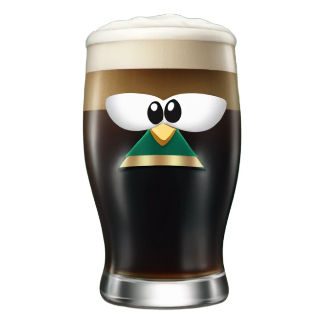 Smiley drinking a pint of Guinness wearing Philadelphia eagles clothes sticker