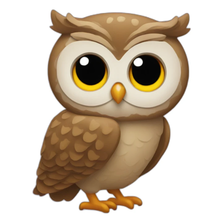 Owl with curly haircut sticker