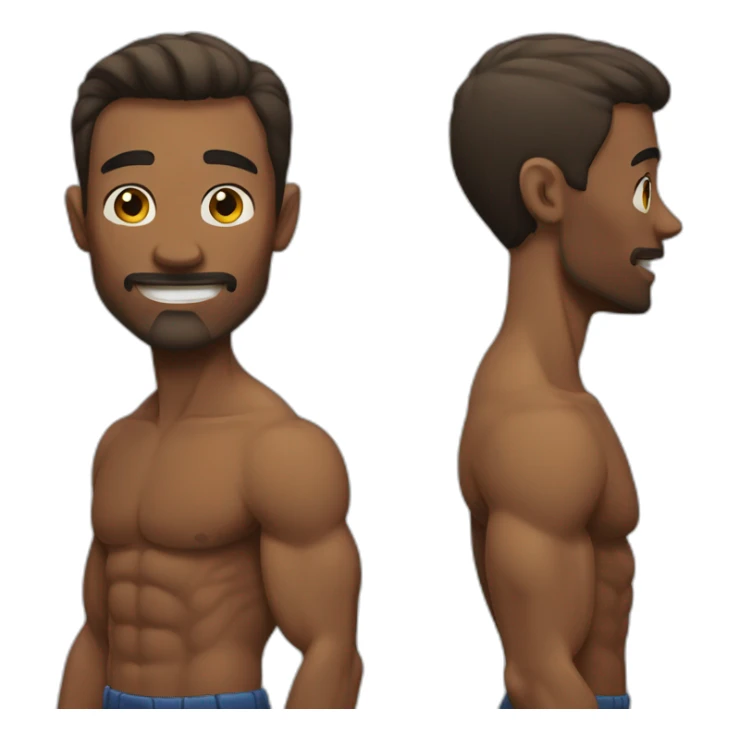 muscular man with one skinny arm sticker