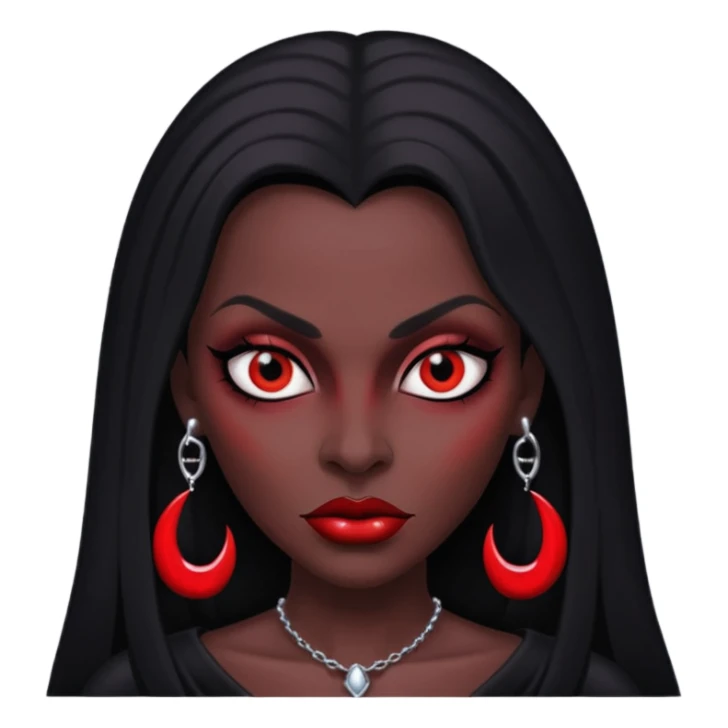 vampira pele negra olho vermelho  sticker